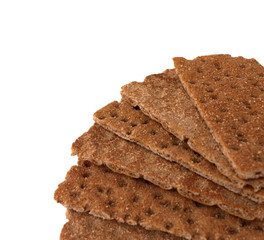 Crispbread copy space over white