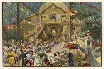 Lavish carnival in Nice  France. Date: 1904