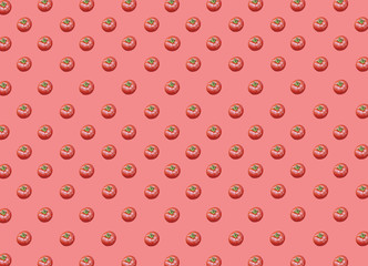 Lot of organic healthy fresh big red ripe tomatoes on red background