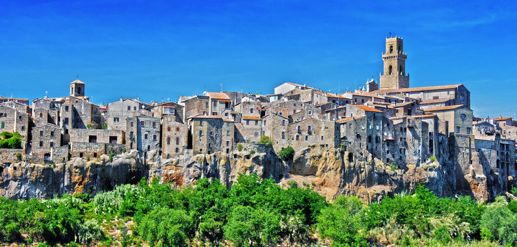 City of Pitigliano in Tuscany, Italy