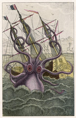 Kraken Attacks a Ship. Date: 1802
