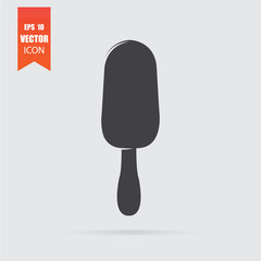 Ice cream icon in flat style isolated on grey background.