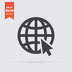 Web icon in flat style isolated on grey background.