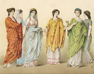 Fototapeta na wymiar Patrician Ladies - Slave. Date: ANCIENT ROME