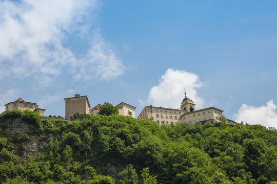 view ofSacro Monte di Varallo holy mountain in Piedmont Italy -  Unesco world heritage