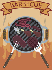 Barbecue day in top view isolated brochure