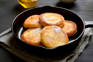 Fritters, curd cheese pancakes