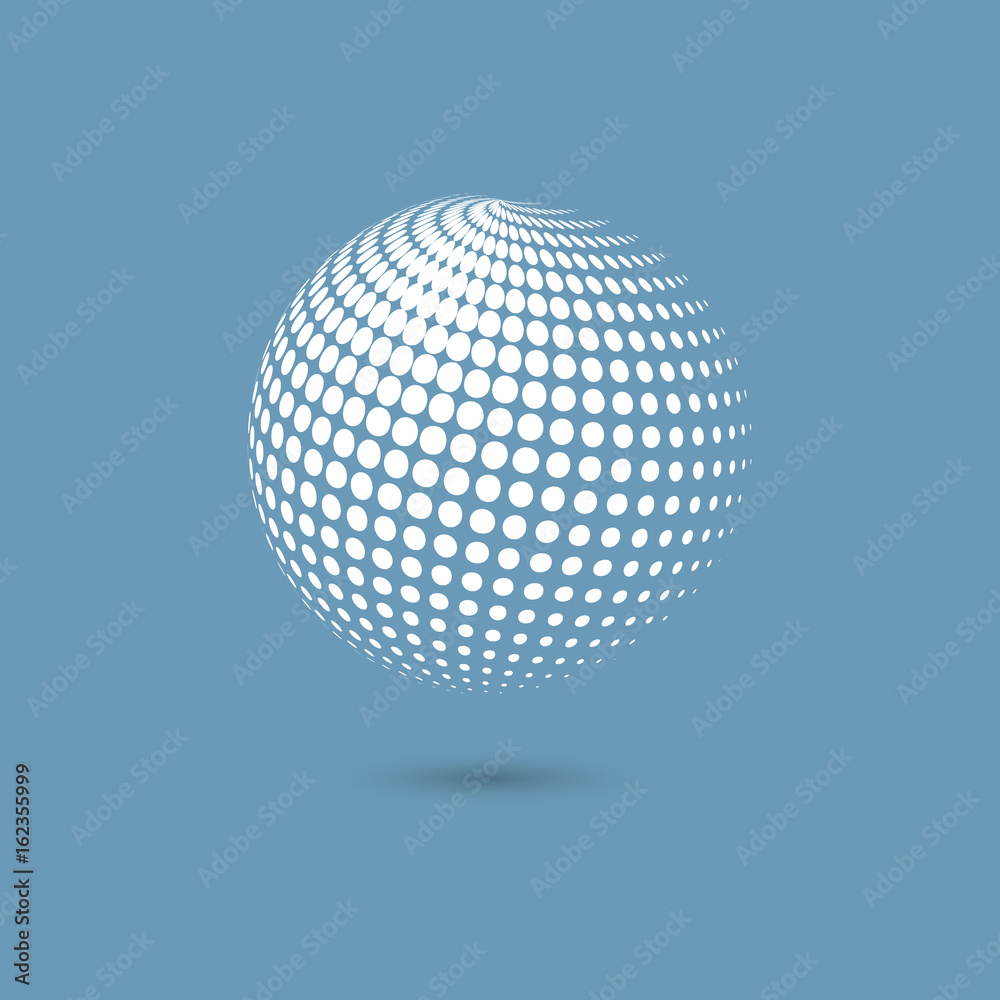 Aufkleber Vector halftone spheres. Design element with shadow
