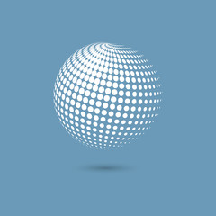 Vector halftone spheres. Design element with shadow