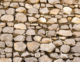 Wall made of granite stones as background