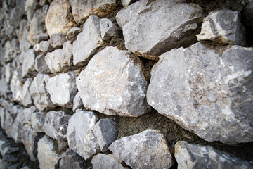 Wall made of granite stones as background