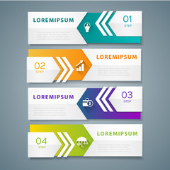 Modern design number 4 step template can used for banner,infographic,data,presentation timeline business,chart, workflow layout,brochure,leaflet ,web design, number options.Vector illustration.