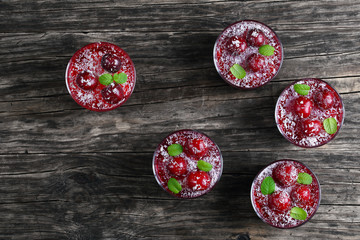 dessert - sweet cherry jelly in cups