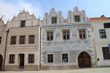 Houses on Horní náměstí square in Slavonice, Czech republic