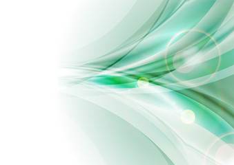 Bright green abstract shiny waves background