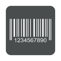 Icono plano codigo de barras en cuadrado gris