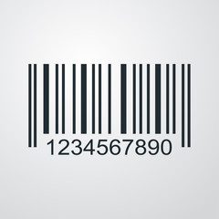 Icono plano codigo de barras en fondo degradado
