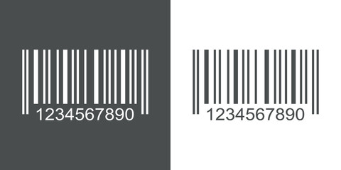 Icono plano codigo de barras gris y blanco