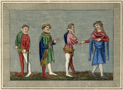 Four 14th century Notables. Date: 14th century