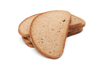 Whole wheat German Bread Slices with different toppings, like butter, jam and cheese, isolated on white Background - Cut Out