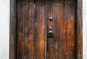 Old entrance wooden door