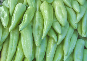 Organic healthy fresh garden greeen paprika at market