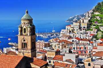 Amalfi in the province of Salerno, Campania, Italy - obrazy, fototapety, plakaty