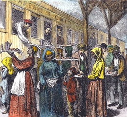Naklejka premium Station Refershments. Date: 1882