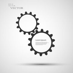 Gears in engagement. Engineering drawing abstract industrial background with a cogwheels.