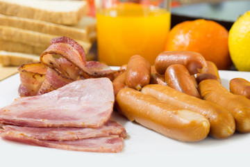 Prepare ingredient for Breakfast / Blurred and Selective focus for background..