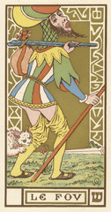 Tarot Card 22 - Le Fou (The Fool). Date: 20th century