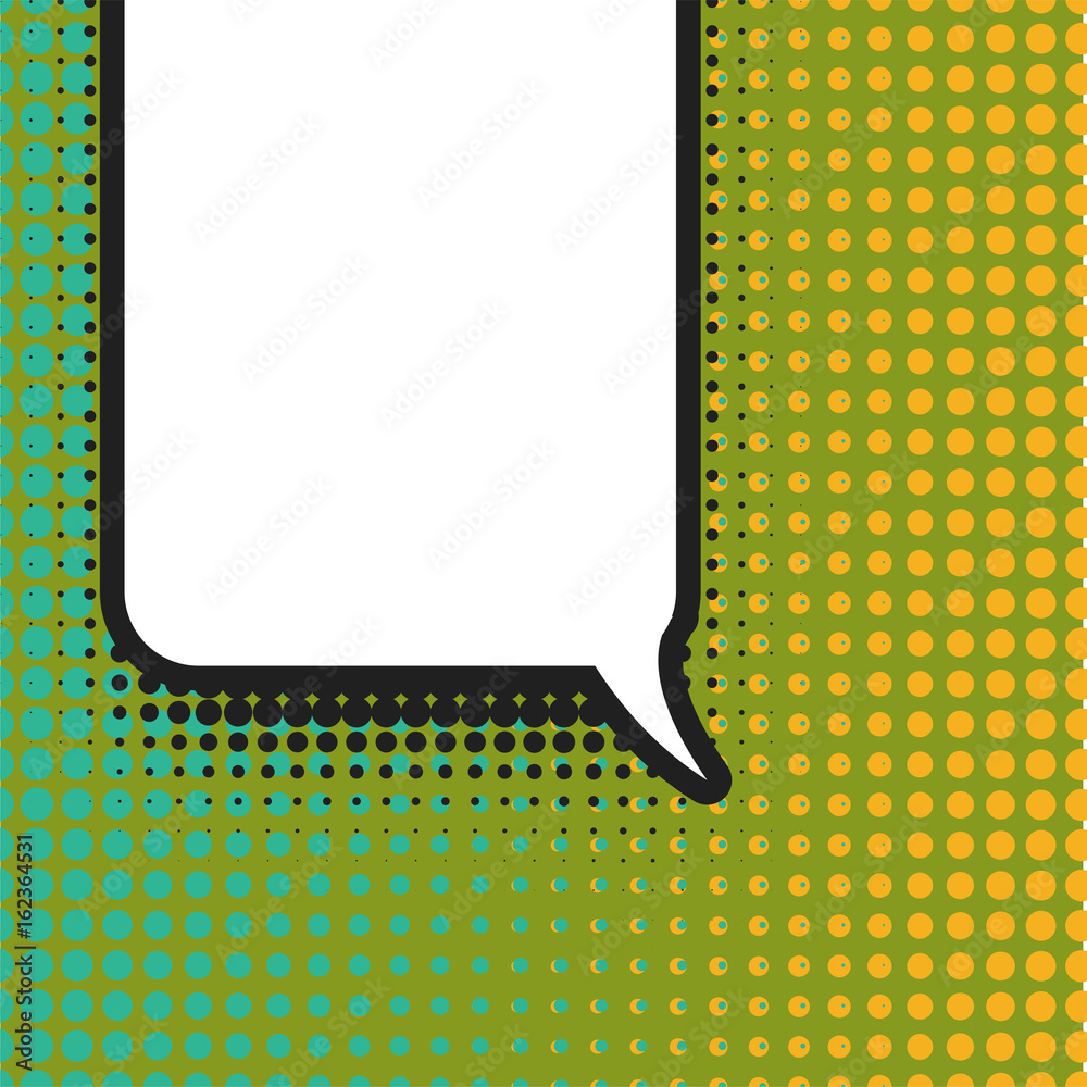 Poster Blank comic balloon template. Clear comics colorful speech bubbles halftone dot background style pop art. Text dialog empty cloud creative idea conversation pattern sketch explosion.