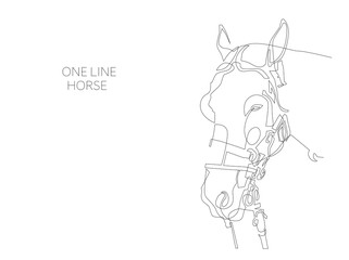 continuous one line horse drawing