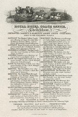 Stagecoach Timetable. Date: early 19th century