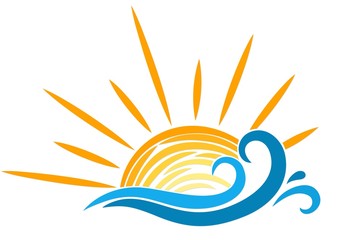 Obraz premium Logo sun and sea.
