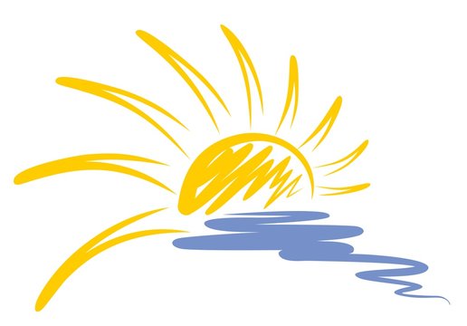 Logo of sun and sea. 