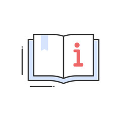 Information book. Simple isolated icon on white background in flat style. Modern vector line design.
