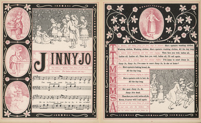 Music Sheet for Song and Game Jinny Jo. Date: 1886