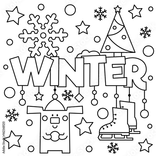 "Black and white vector illustration. Coloring page." Stock image and
