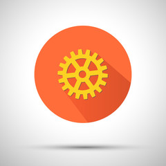Gears in engagement. Engineering drawing abstract industrial background with a cogwheels.