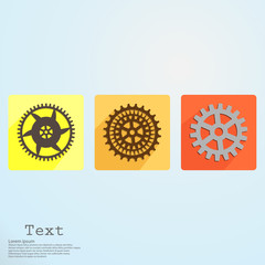 Gears in engagement. Engineering drawing abstract industrial background with a cogwheels.