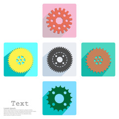 Gears in engagement. Engineering drawing abstract industrial background with a cogwheels.