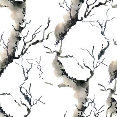 Watercolor tree pattern