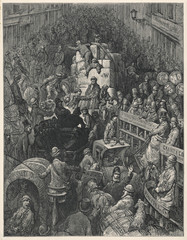 Crowded London Street. Date: 1870