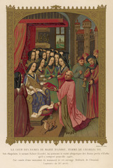 Obraz na płótnie Canvas Social Scenes - France - 15th century. Date: 1455