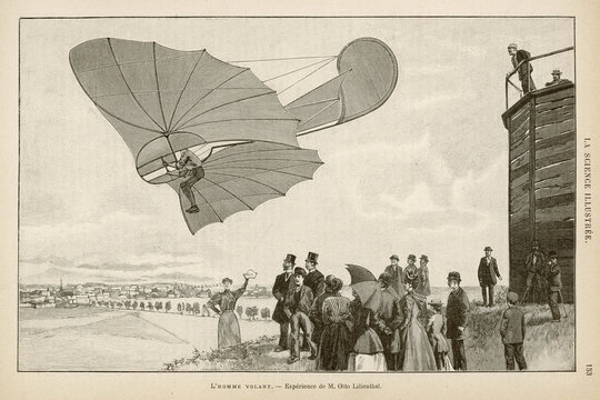 Lilienthal in Flight. Date: 1894
