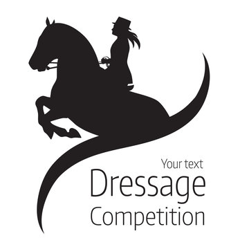 Equestrian dressage competitions - vector illustration of horse