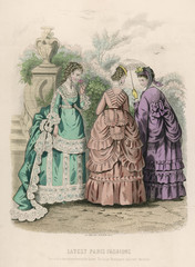 Fototapeta premium Costume August 1869. Date: 1869