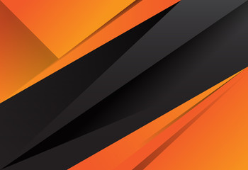 Black and orange abstract layer geometric background
