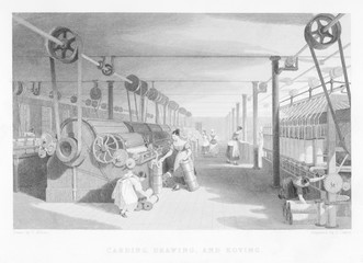 Cotton Carding Machinery. Date: 1835